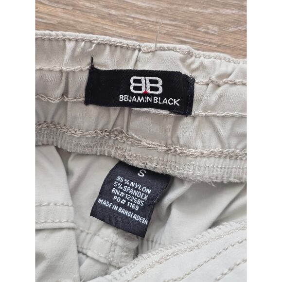 Benjamin Black Jogger Pants Beige Techwear Cargo Style Nylon Blend Sz S Y2K - Picture 5 of 9